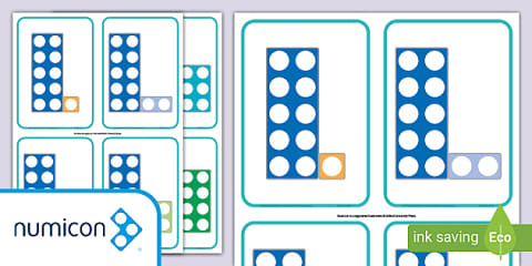 Numicon Shapes and Numbers to 20 Flashcards