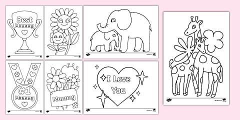 Mother's Day Card Templates (Coloring)