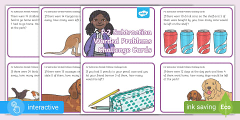 Worded Addition and Subtraction to 100 Challenge Cards