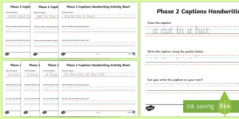 Phase 3 Sentence Handwriting Worksheets