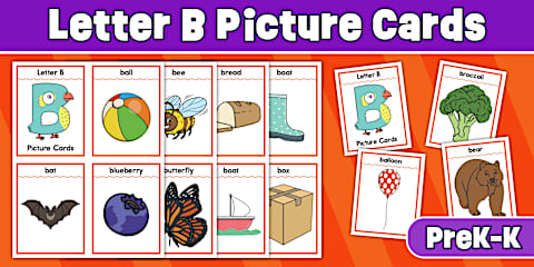 Letter W Picture Cards for PreK-K