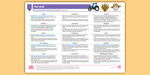 EYFS Harvest Continuous Provision Planning Ideas and Resource Pack ...