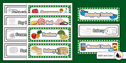 Grocery Store Dramatic Play Labels