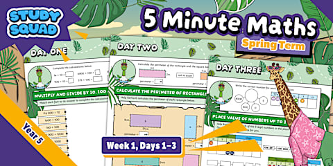 Study Squad 5 Minute Maths - Year 6 Spring - Week 12 Days 1-3