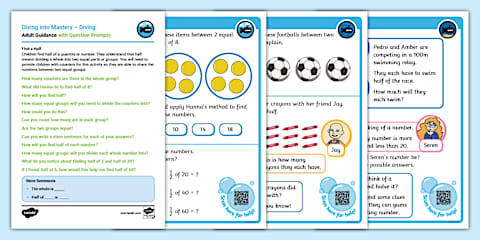 Year 2 Finding a Half Maths Activity Sheets