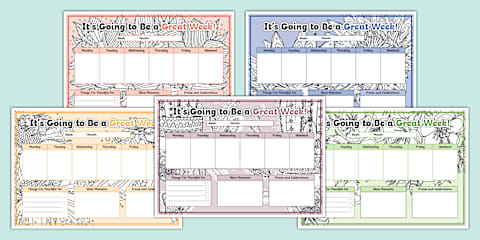 Wildflower Botanical Themed Educator Weekly Planner Template