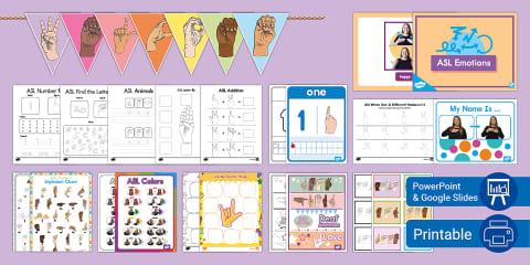 Asl Paper Work American Sign Language (ASL) Everyday Phrases Bulletin Board Pack & Handout