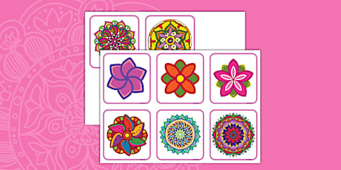 Rangoli Patterns Colour by Number Worksheet