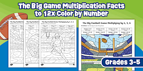 Math Multiplication Games Coloring Cinco de Mayo Multiplication Facts to 12x Color by Number Worksheets ...