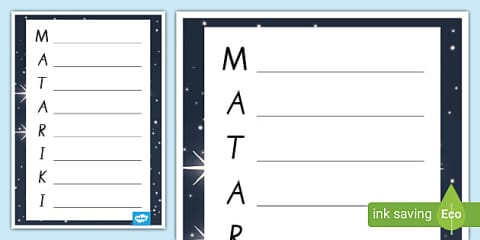 Our Matariki Poem Activity Sheet