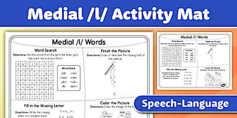 Articulation Medial /l/ Phrases and Sentences Flash Cards for SLP