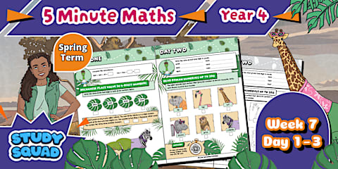 Study Squad 5 Minute Maths - Year 4 Spring - Week 5 Days 4-5