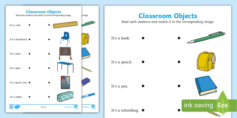 Classroom Objects Display Posters