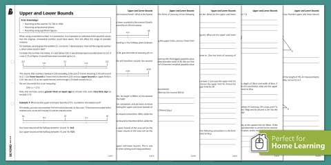 Maths Mastery: Upper and Lower Bounds Worksheet Pack