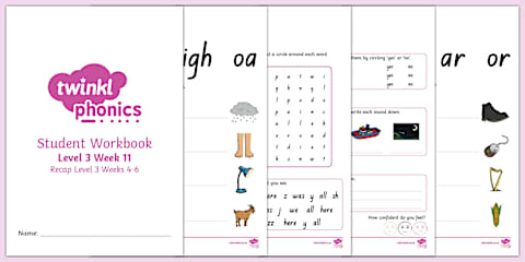 Twinkl Phonics 'Revision Week 7 - 9' - Level 3 Week 12 Workbook
