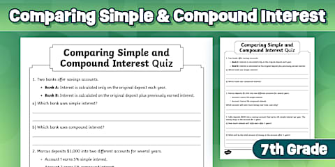 Seventh Grade Calculating Simple Interest Lesson Pack