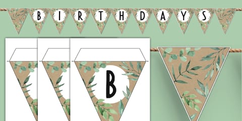 Muted Botanical Themed Acorn Birthday Display