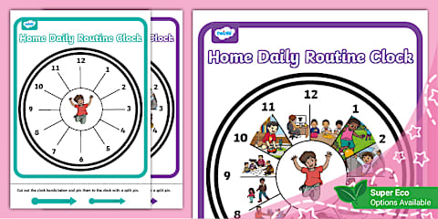 Daily Routine With Clock Time Home Daily Routine Clock