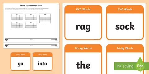Phase 2 Phonics Letters and Sounds Assessment Sheets