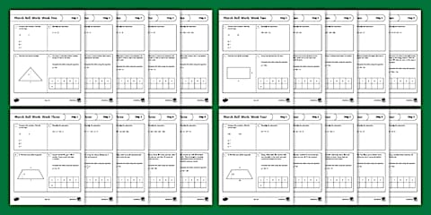 Seventh Grade Math March Bell Work Bundle