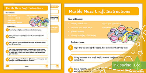 Design a Marble Maze Worksheet