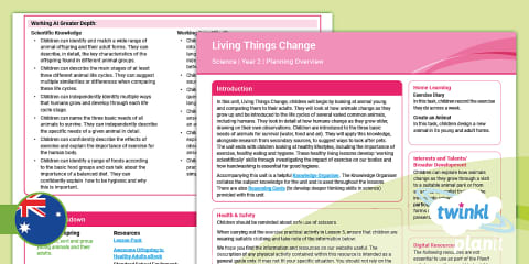 Year 2 Science Living Things Change Assessment Pack
