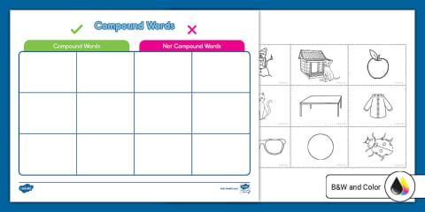 Compound Word Sort Worksheet Early Childhood Color the Compound Words Worksheet