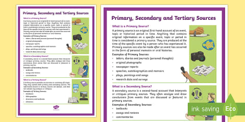 Primary and Secondary Sources in Science Sorting Activity