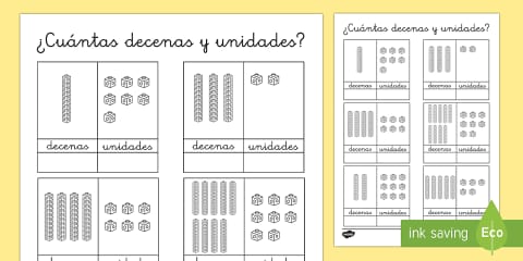 Hoja de actividad: Unidades y decenas - Guía de trabajo