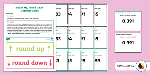 Fifth Grade Rounding Decimals to Tenths and Hundredths Worksheet