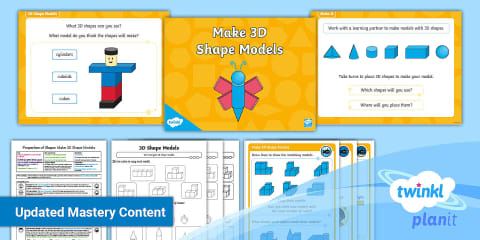 PlanIt Maths Year 1 Properties of Shapes Lesson Pack 4: Make 2D Shape ...