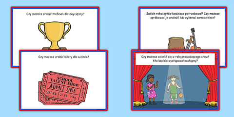 Talent Show Role Play Challenge Cards