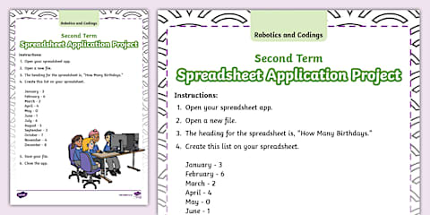 Grade 3 Robotics and Coding - Term 4 - Digital Concepts - Spreadsheets ...