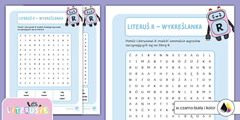 Literuś S | Wykreślanka | Znajdź wszystkie wyrazy na literę S | Słowo na s