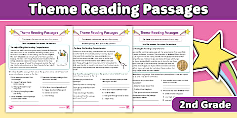 Third Grade Practice Finding Theme Challenge Cards