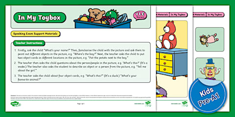 YLE Starters - Speaking - Question Cards [Pre-A1]
