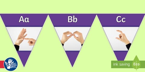 British Sign Language (BSL) Union Flag Photo Display Bunting (Signer's ...