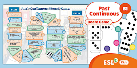 ESL Past Continuous Conversation Cards [Kids, A2-B1]