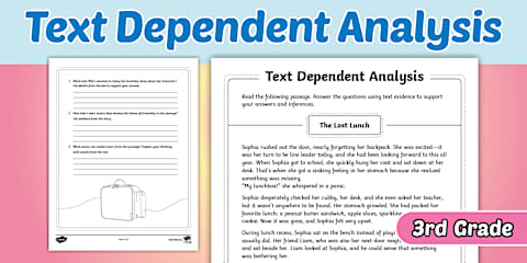 Fourth Grade Text-Dependent Analysis Writing Poster