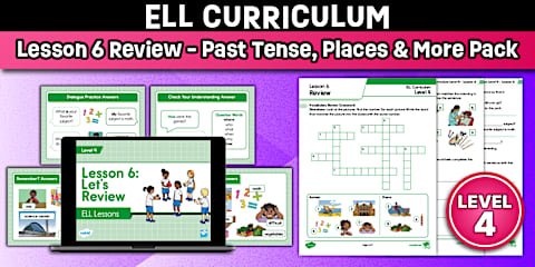 ELL Curriculum: Level 4, Lesson 6 Review Worksheet | Favorite Subject ...