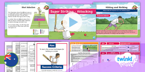 Move PE Year 4 Striking and Fielding Cricket Home Learning Activity Sheet