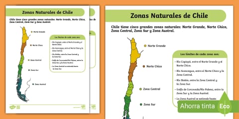 Póster: Mapa de los Recursos de la Zona Norte Chico de Chile