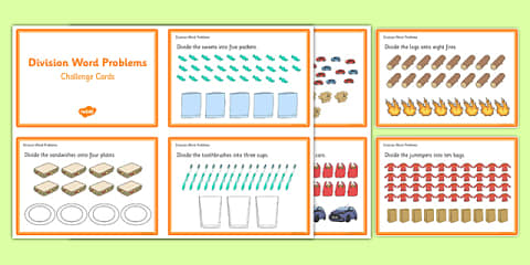 Sharing into Equal Groups Maths Challenge Cards