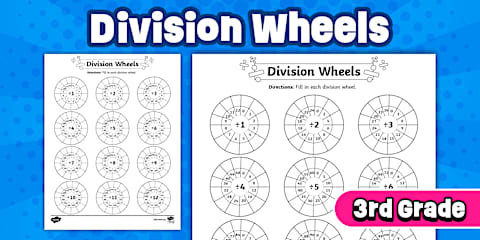 Mixed Division Math Maze Worksheet for 3rd-5th Grade