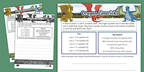 Humour Limerick Poem Writing Template