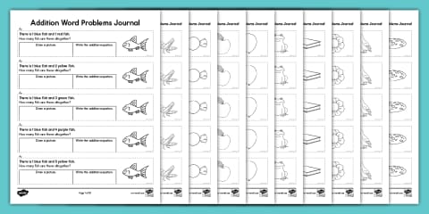 Kindergarten Spring Addition Within 10 Word Problems Worksheet