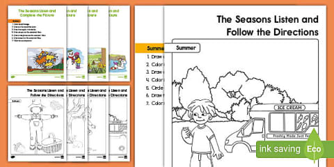 Spring Listen and Follow the Directions Activity
