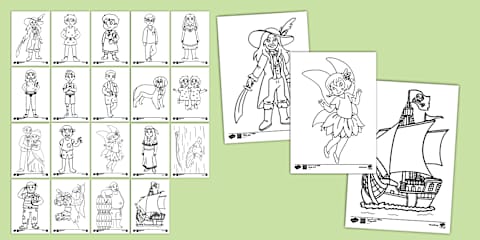Peter Pan Colouring Page Jigsaw Puzzle