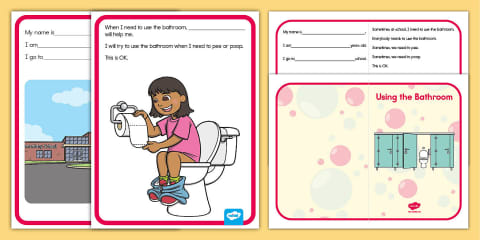 Girls' Using the Bathroom Sequencing Cards