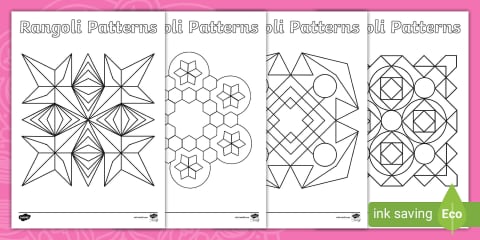 Hindu Dharma Diwali Rangoli Patterns Templates